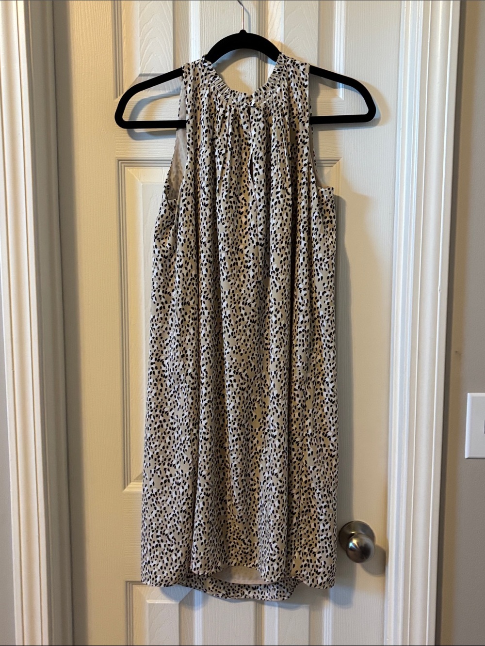 Banana Republic Beige and Black Printed Halter Mini Dress